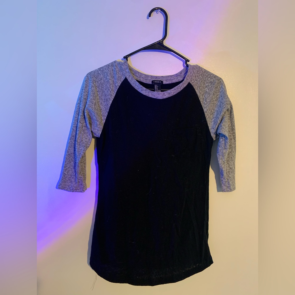 Black And Gray Baseball T